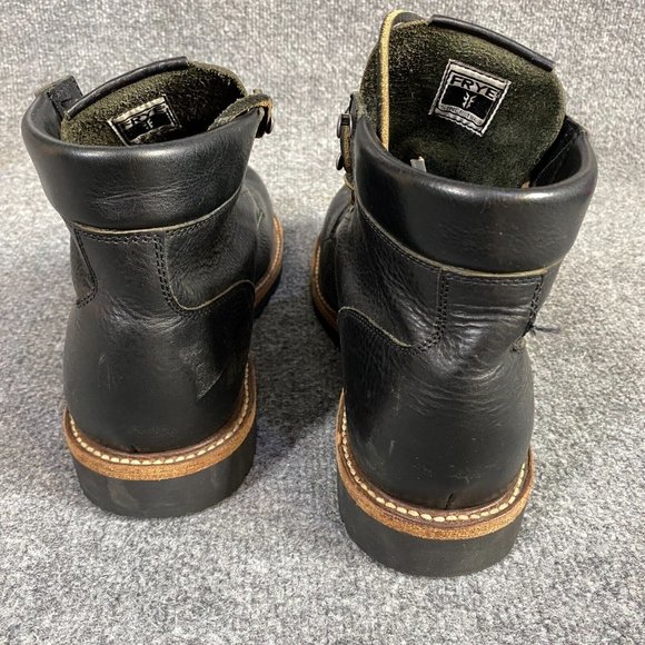 Frye Dakota Mens Boots 12 Black Leather Speed Lace Goodyear Welt - Picture 7 of 9